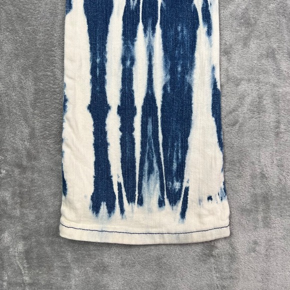 Michael‎ Kors Tie Dye Flare Jeans Women's 27 Blue White Boho Retro 70s High Rise - Picture 14 of 16